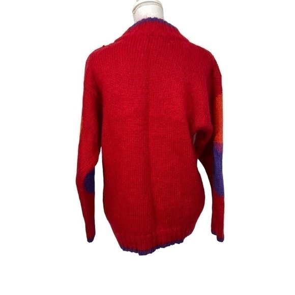 Vintage Mohair Blend Fuzzy Soft Pop Art 80s 90s Women Sweater - Picture 6 of 10